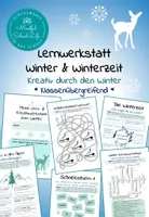 Vorschau - Arbeitsblätter - Lernwerkstatt Winter: Kreativ im Winter (für Einzel-, Gruppen- oder Stationenarbeit geeignet) - Deckblatt