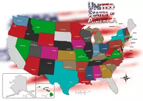 Vorschau - Poster - USA map • RIESIGE, anpassbare Landkarte - Seite 1