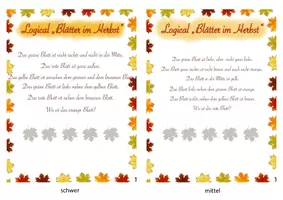 Vista previa - Hojas de trabajo - Logical "Blätter im Herbst" alemán - Portada