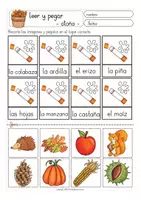 Aperçu - Feuilles d'exercices - leer y pegar - otoño Espagnol - Page 2