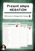 Vorschau - Arbeitsblätter - Present simple negation - Übungszettel 2 - Deckblatt