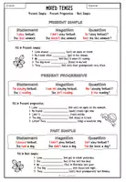 Vorschau - Arbeitsblätter - Mixed Tenses 6. Schulstufe (Present Simple, Present Progressive, Past Simple) - Seite 1