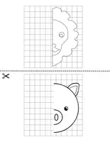 Vorschau - Arbeitsblätter - Tier Symmetrie - geeignet ab der 1. Klasse - Seite 1