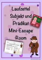 Vorschau - Unterrichtsreihen - Escape Room Satzglieder Laufzettel - Deckblatt