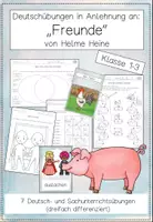 Vorschau - Unterrichtsreihen - Reihe: "Freunde" (Bilderbuch Deutsch Sachunterricht Grundschule) - Deckblatt
