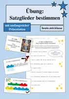 Vorschau - Arbeitsblätter - Übung mit Präsentation: Satzglieder erkennen und bestimmen - Deckblatt