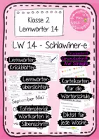 Vorschau - Arbeitsblätter - Lernwörter üben 2. Klasse - LW 14 - Wörter mit Schlawiner-e (e in unbetonter Silbe) in Grundschrift, Druckschrift und AW Straight - Deckblatt