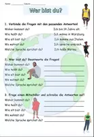 Aperçu - Feuilles d'exercices - "Wer bist du?" sich vorstellen - Allemand - Page de couverture