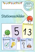 Vorschau - Stationenlernen - Stationsschilder - Deckblatt