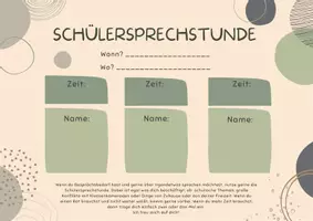 Vorschau - Anderer Materialtyp - Schülersprechstunde Schild - Seite 1