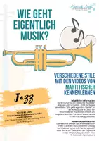 Vorschau - Arbeitsblätter - Jazz (Wie geht eigentlich Musik?) - Musikstile erkunden mit Erklärvideos von Marti Fischer - Deckblatt