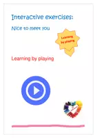 Vorschau - Arbeitsblätter - Interactive exercises: Nice to meet you - learning by playing - Deckblatt