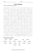 Vista previa - Hojas de trabajo - Cerca puzzle citta Italiane "Sopa de letras" italiano - Portada