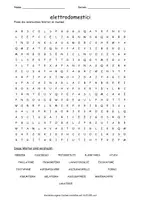 Vista previa - Hojas de trabajo - Cerca puzzle elettrodomestici "Búsqueda de puzzles" italiano - Portada