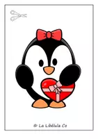 Vista previa - Manualidades / Dibujos para colorear - BUILD A VALENTINES CRAFTS PENGUIN GIRL - página 3