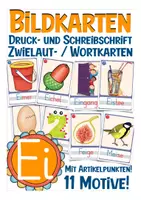 Vista previa - Decoración del aula - Bildkarten Zwielaut Ei Deutsch - Portada