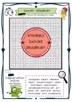 Vorschau - Arbeitsblätter - Suchsel: Satzglieder (Grammatik) Rätsel, Spiel - Deckblatt