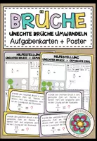 Vorschau - Poster - BRÜCHE - Unechte Brüche umwandeln (Aufgabenkärtchen + Poster) - Deckblatt