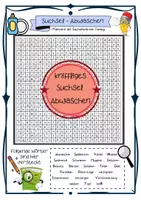 Vorschau - Arbeitsblätter - Suchsel: Abwaschen Geschirr spülen Hauswirtschaft/ Verbraucherbildung - Deckblatt