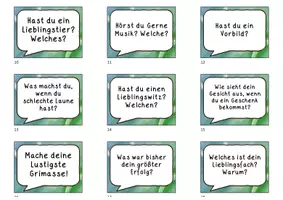 Vorschau - Aufgabenkarten - Kennenlernkärtchen (Stop and Swap) - Fragen zum Kennenlernen - Seite 1