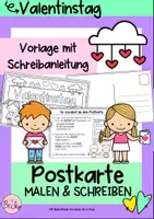 Vorschau - Arbeitsblätter - Valentinstag (Postkarten, ausmalen, schreiben) - Deckblatt