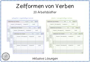 Vorschau - Arbeitsblätter - Zeitformen von Verben: Arbeitsblätter - Seite 1