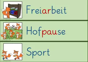 Vorschau - Präsentationen/Tafelbilder - Tagestransparenz Fuchsklasse Stundenplan Tafel Stundentransparenz Grundschrift - Seite 3