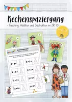 Vorschau - Arbeitsblätter - Rechenspaziergang "Fasching - ZR10" (+ und -) - Deckblatt