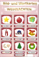 Aperçu - Présentation / Support pour le tableau - Cartes d'images et cartes de mots "Advent und Weihnachten" Allemand - Page de couverture