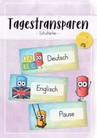 Vorschau - Poster - Tagestransparenz (verschiedene Schulfächer) - Deckblatt
