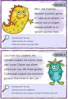 Vorschau - Aufgabenkarten - Abschreiben "Monster" Sprache untersuchen Nomen, Verben, Adjektive - Seite 3