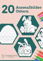 Vorschau - Mal- und Bastelvorlagen - 20 Ausmalbilder für Ostern - Deckblatt