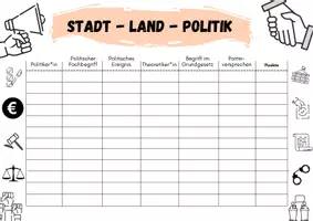 Vorschau - Arbeitsblätter - Stadt - Land - Politik (verschiedene Versionen) - Seite 1