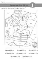 Vorschau - Arbeitsblätter - Rechenmalblatt | Zahlenraum 20 | Subtraktion | Ostern - Seite 1