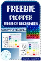Vista previa - Juegos / Gamificación - FREEBIE / KOSTENLOS - PLOPPER - Fehlende Buchstaben finden - Pop it - Alemàn /Deutsch - Portada