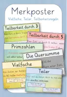 Vorschau - Präsentationen/Tafelbilder - Merkposter/Wortspeicher - Vielfache, Teiler, Teilbarkeit - Deckblatt