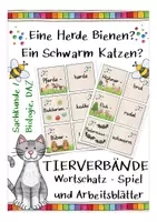 Aperçu - Jeux - Tierverbände Deutsch DAZ Sachunterricht Merkspiel Allemand - Page de couverture