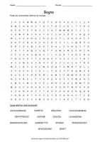 Vista previa - Hojas de trabajo - Ricerca di puzzle bagno ""Sopa de letras" italiano - Portada