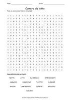 Vista previa - Hojas de trabajo - cerca puzzle camera da letto ""Sopa de letras" italiano - Portada
