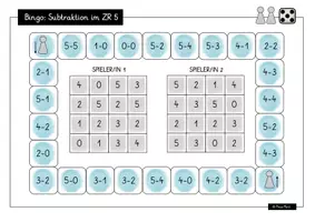 Vorschau - Spiele - Bingo für Zwei - einfache Subtraktion ZR 5-10 - Kl. 1 - Seite 2