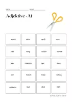Vorschau - Arbeitsblätter - DaF - Deutsch - A1 Adjektive - Folierkärtchen - Deckblatt