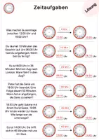 Vorschau - Arbeitsblätter - Aufgaben zur Berechnung der Zeit (Uhrzeiten eintragen) - Seite 3