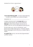 Vorschau - Arbeitsblätter - Argumentieren Arbeitsheft - Deckblatt