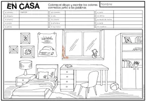 Vorschau - Arbeitsblätter - EN CASA (zu Hause) - Lee y colorea (Lesen und Malen) - Seite 2