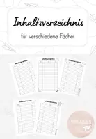 Vorschau - Arbeitsblätter - Inhaltsverzeichnisse für verschiedene Fächer - Deckblatt