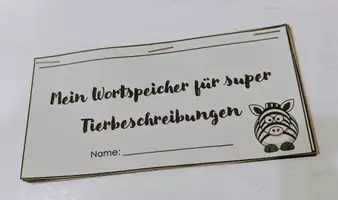 Vorschau - Arbeitsblätter - Wortspeicher Flipbook Wortschatz Tierbeschreibung Klasse 5/6 - Deckblatt