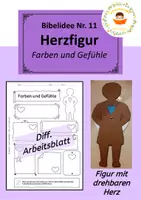 Vorschau - Arbeitsblätter - Gefühlsfarben mit Herzfiguren darstellen - Bibelidee 11 - Deckblatt