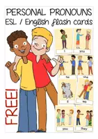 Vista previa - Tarjetas / Manipulativos - FREEBIE personal pronouns English / Inglés flash cards - Portada