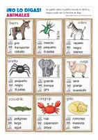 Aperçu - Jeux - animales Espagnol juego ¡No lo digas! - Page 3