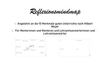 Vorschau - Stundenentwürfe - Reflexionsmindmap für das Referendariat (Mentoren und Lehramtsanwärter) - Deckblatt
